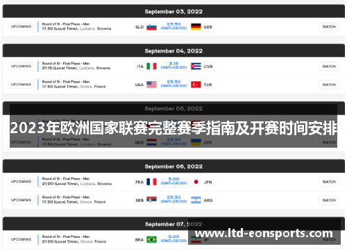 2023年欧洲国家联赛完整赛季指南及开赛时间安排 2023年欧洲国家联赛完整赛季指南及开赛时间安排